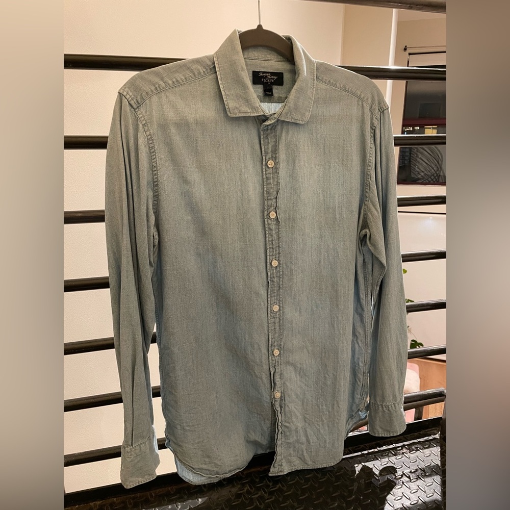 JCrew Blue Chambray Shirt - Mens Medium